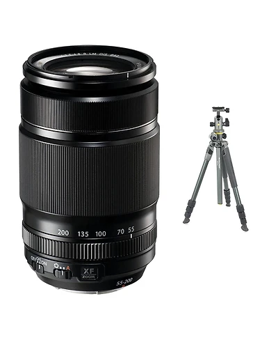 Fujifilm Xf 55-200mm f/3.5-4.8 R Lm Ois Lens, Bundle with Vanguard Alta Pro 2+ 263AB100 3-Section Aluminum Tripod