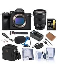 Sony Alpha a7 Iv Mirrorless Camera with Fe 24-105mm f/4 G Oss Lens, Bundle with 128GB Memory Card, Shoulder Bag, Np-FZ100 Battery, Charger Plate, Char