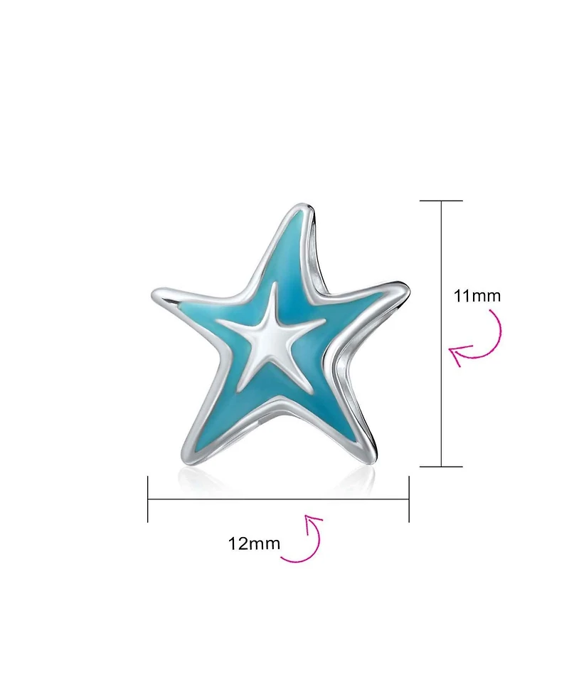 Bling Jewelry Nautical Travel Beach Charm Bead Starfish Sterling Silver for European Bracelet