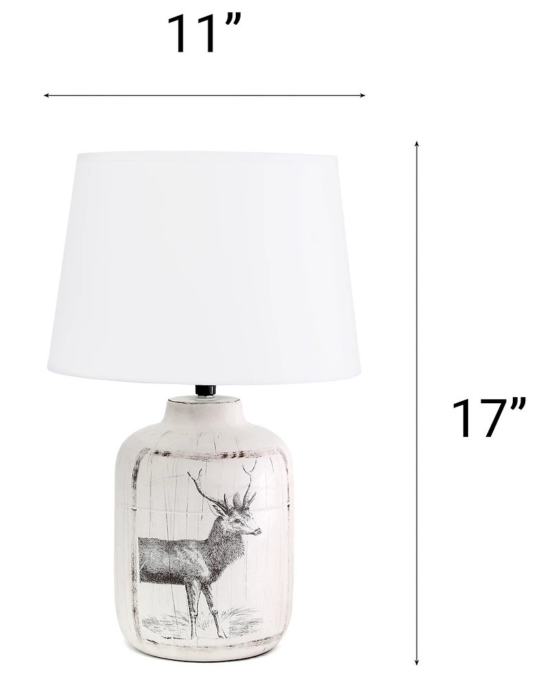 Creekwood Home 17.8" Ceramic Vintage Farmhouse Accent Table Lamp