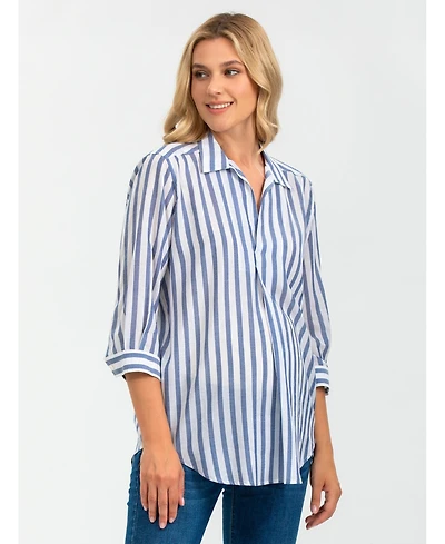 Pietro Brunelli Maternity Classic Collared 3/4 Sleeve Blouse Panarea