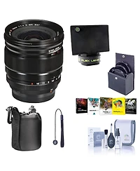 Fujifilm Xf 16mm f/1.4 R Wr Lens, Bundle with Flex Lens Shade, 67mm Filter Kit, Lens Case, Lens Cap Tether, Cleaning Kit, Pc Software Kit