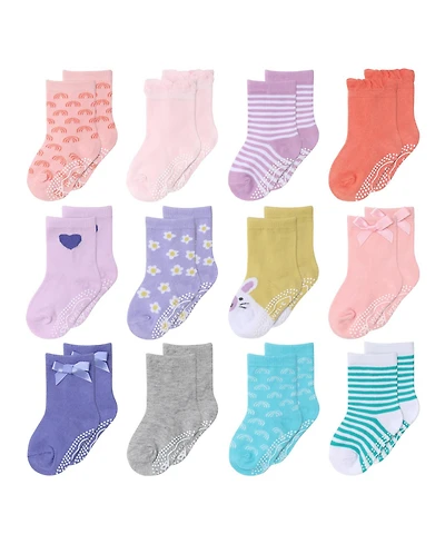 The Peanutshell Baby Girls 12pk Cotton Socks, Pastel/Multi
