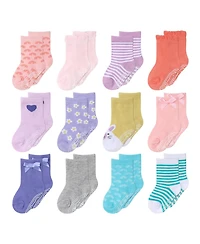 The Peanutshell Baby Girls 12pk Cotton Socks, Pastel/Multi