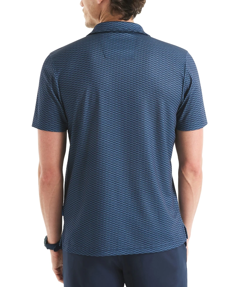 Nautica Men's Classic-Fit Moisture-Wicking Printed Performance Golf Shirt
