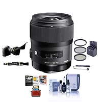Sigma 35mm f/1.4 Dg Hsm Art Lens for Nikon F, Bundle with ProOptic 67mm Filter Kit, Flex Lens Shade, Cleaning Kit, Lens Cap Tether, Lens Cleaner, Mac