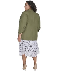 Calvin Klein Plus Linen-Blend Blazer