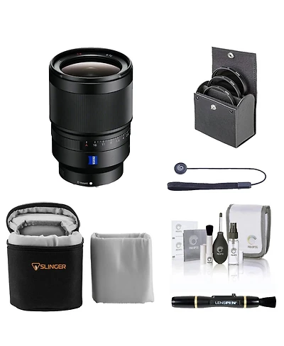 Sony Distagon T Fe 35mm f/1.4 Za Lens for Sony E, Bundle with 72mm Filter Kit, Lens Case, Lens Cleaner, Cleaning Kit, Lens Cap Tether