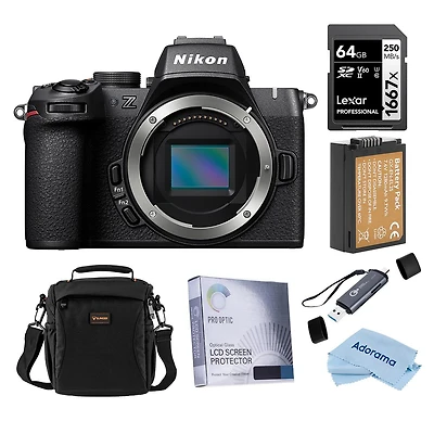 Nikon Z50II Mirrorless Camera, Bundle with 128GB Memory Card, En-EL25 Battery and Shoulder Bag