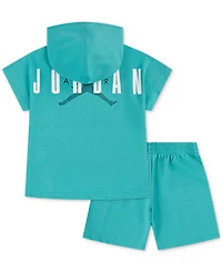 Jordan Baby Boys French Terry Henley Hoodie & Shorts, 2 Piece Set