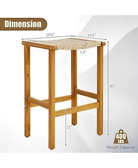 Patio Wood Bar Stools Set of 2