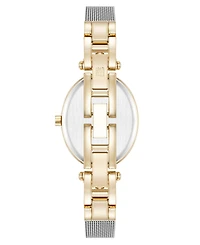 Anne Klein Women's Quartz Continental Oval Two-Tone Stainless Steel Mesh Band Watch, 26mm
