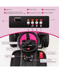 12V Kids Ride on Road Roller with 2.4G Remote Control-Pink