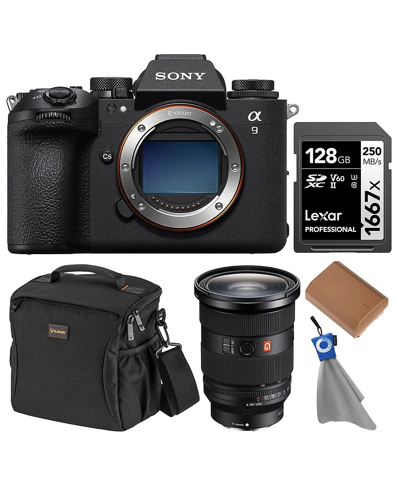 Sony Alpha a9 Iii Mirrorless Camera with Fe 24-70mm f/2.8 Gm Ii Lens, Bundle with 128GB Memory Card, Battery and Bag
