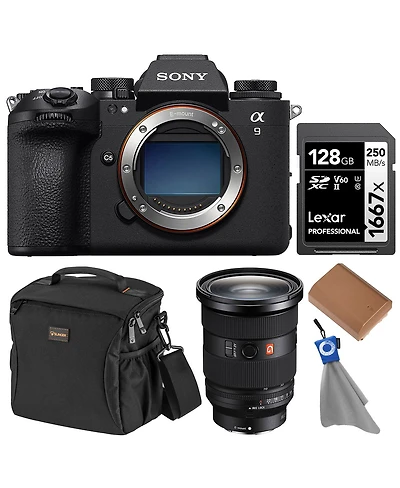 Sony Alpha a9 Iii Mirrorless Camera with Fe 24-70mm f/2.8 Gm Ii Lens, Bundle with 128GB Memory Card, Battery and Bag