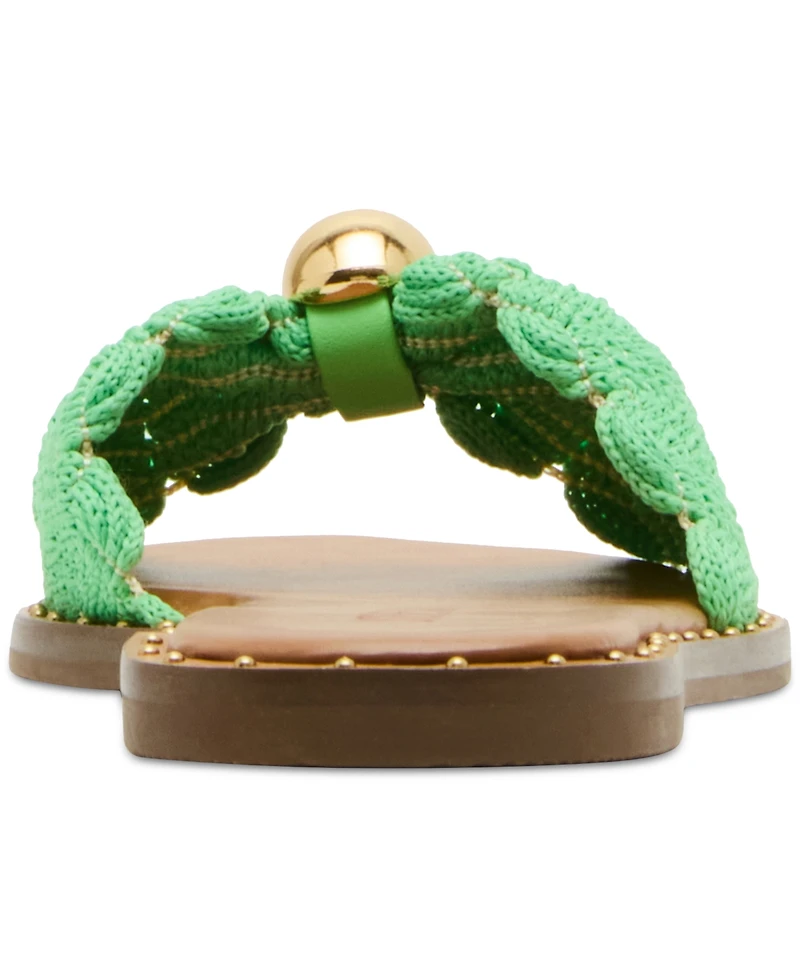 Steve Madden Women's Dipsy Knotted Embellished Slide Sandals