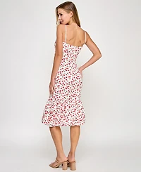 Katia Rae Juniors' Sweetheart-Neck Bubble-Flounce Dress