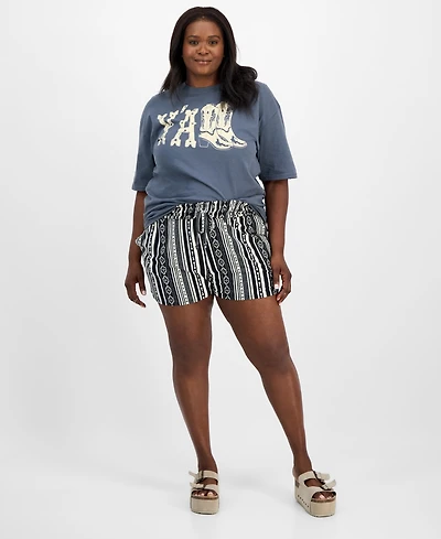 Derek Heart Trendy Plus High-Rise Tie-Waist Shorts