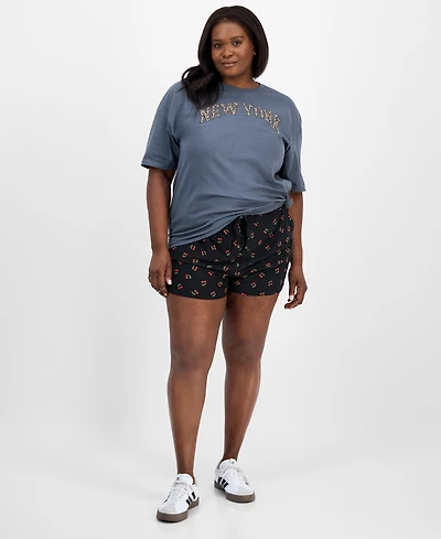 Derek Heart Trendy Plus Size High-Rise Tie-Waist Shorts