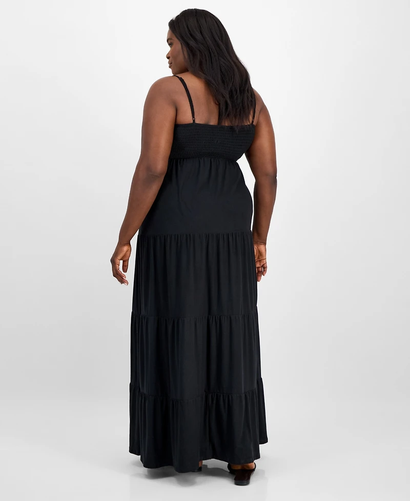 Derek Heart Trendy Plus Embroidered Lace Trim Sleeveless Maxi Dress