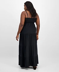 Derek Heart Trendy Plus Embroidered Lace Trim Sleeveless Maxi Dress