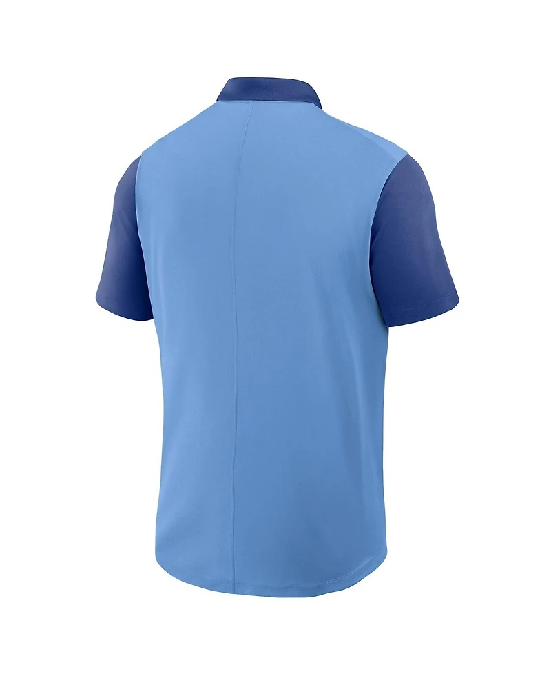 Nike Men's Light Blue/Royal Texas Rangers Cooperstown Collection Color-Block Victory Performance Polo Shirt