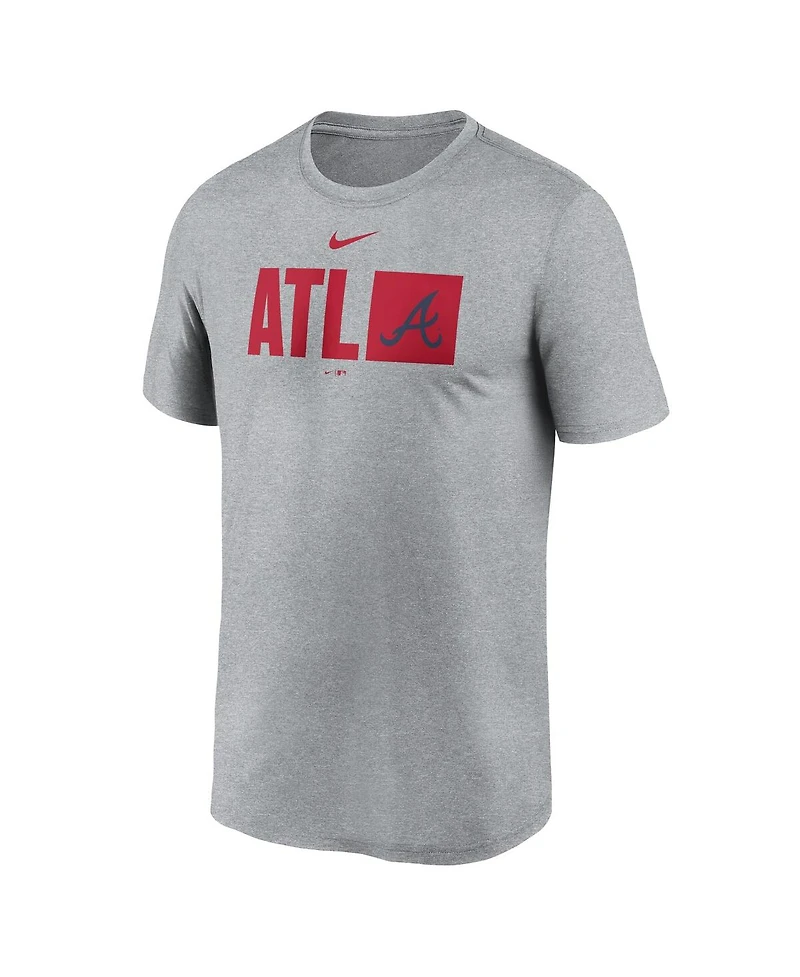 Nike Men's Heather Gray Atlanta Braves Tri-Code Legend T-Shirt