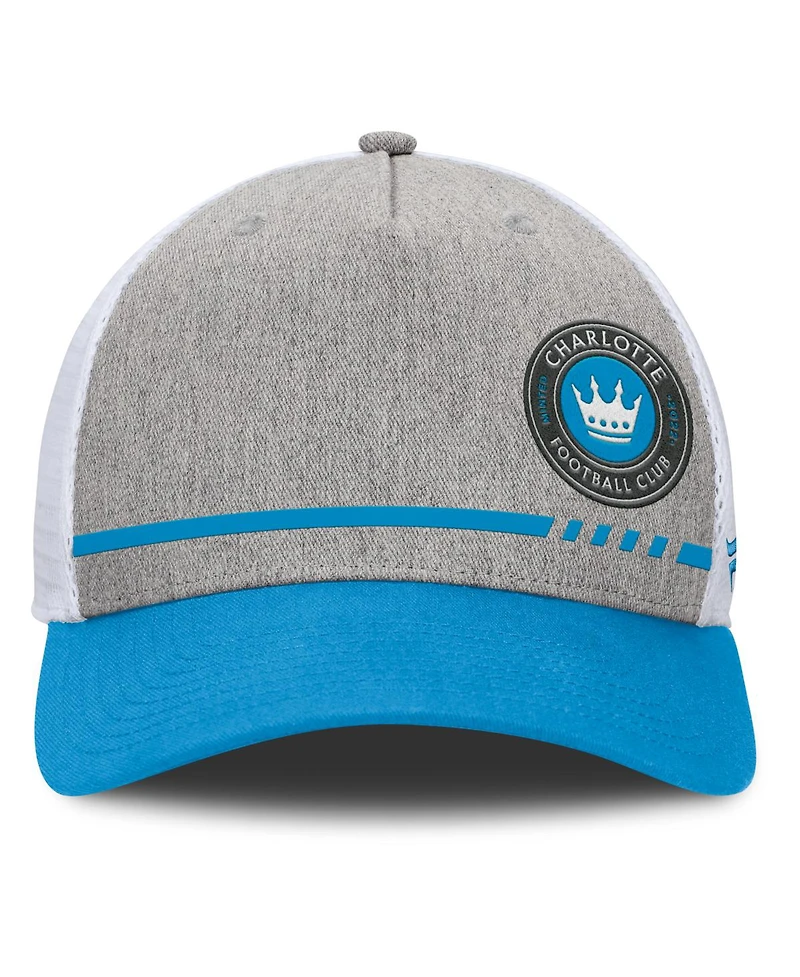 Fanatics Men's Heather Gray Charlotte Fc Low Block Trucker Adjustable Hat
