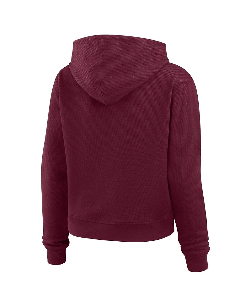 Wear By Erin Andrews Women's Burgundy Colorado Avalanche Waffle-Knit Pullover Hoodie