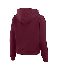 Wear By Erin Andrews Women's Burgundy Colorado Avalanche Waffle-Knit Pullover Hoodie