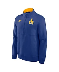 Nike Men's Royal Seattle Mariners Cooperstown Collection Fleece Half-Zip Pullover Sweatshirt