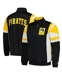 Starter Men's Black/Gold Pittsburgh Pirates Contender Tricot Full-Zip Track Jacket