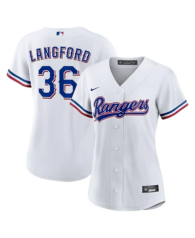 Nike Women's Wyatt Langford White Texas Rangers Home Replica Jersey