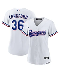 Nike Women's Wyatt Langford White Texas Rangers Home Replica Jersey