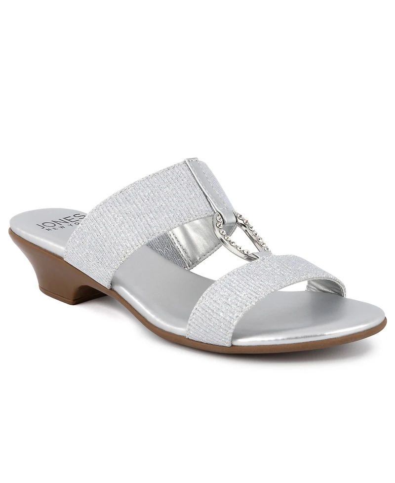 Jones New York Women's Eanna Ornamented Double Band Dress Sandals