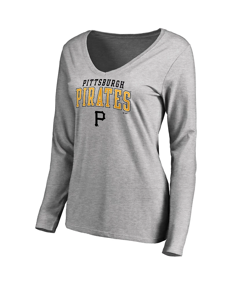 Fanatics Women's Black/Heather Gray Pittsburgh Pirates Short Long Sleeve T-Shirt Combo Pack