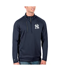 Antigua Men's Navy/Gray New York Yankees Generation Quarter-Zip Pullover Jacket