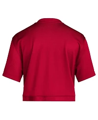 Adidas Women's Red Kansas Jayhawks Primegreen V-Neck Cropped Jersey
