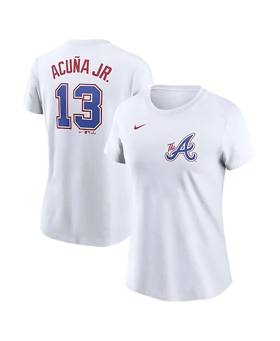 Nike Women's Ronald Acuna Jr. White Atlanta Braves 2024 City Connect Fuse Name Number T-Shirt