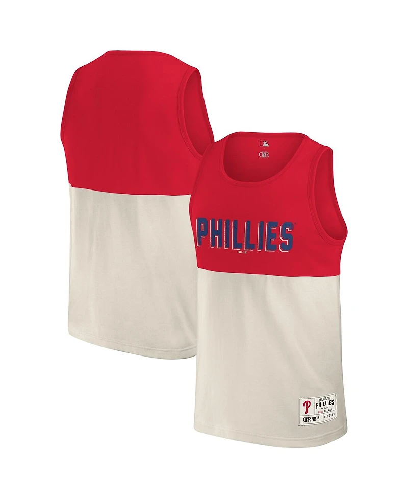 Fanatics Men's Red Philadelphia Phillies Color Block Tank Top