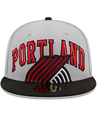 New Era Men's Gray/Black Portland Trail Blazers Tip-Off Two-Tone 59FIFTY Fitted Hat