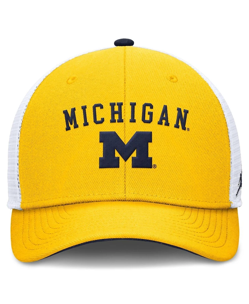 Jordan Men's Maize/White Michigan Wolverines Rise Adjustable Trucker Hat
