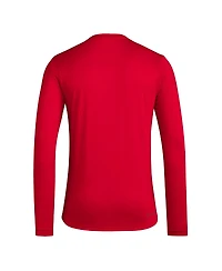Adidas Men's Red Nc State Wolfpack Locker On-Court the Fade Long Sleeve T-Shirt