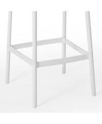 29.5" Outdoor Modern Polypropylene Plastic Patio Bar Height Stools (Set of 2)