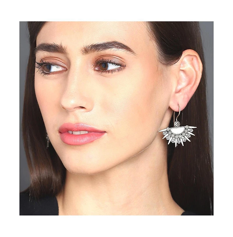 Sohi Women's Oxidised Drop Earrings