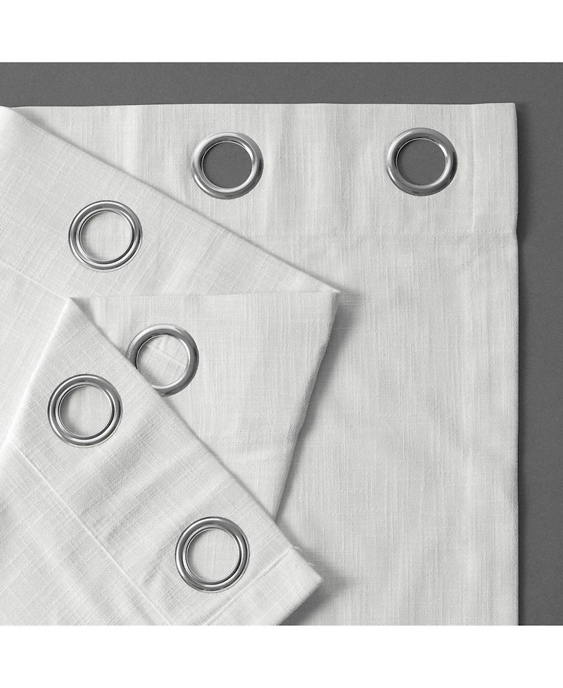 Half Price Drapes Rice White Grommet Heavy Faux Linen Curtain