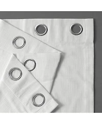 Half Price Drapes Rice White Grommet Heavy Faux Linen Curtain