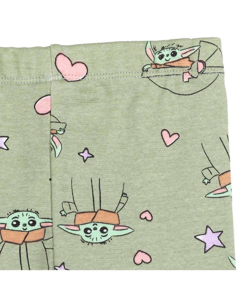 Star Wars Girls The Mandalorian Yoda T-Shirt and Leggings Outfit Set