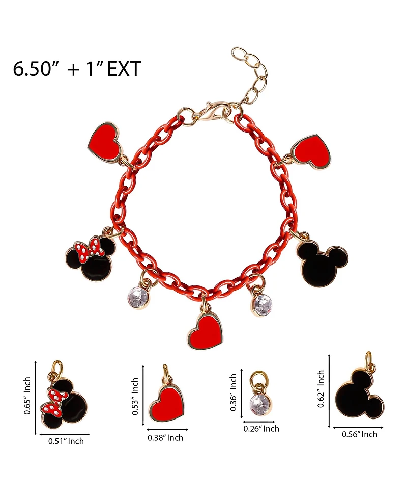 Disney Minnie Mouse Charm Bracelet - Heart & Icon Design