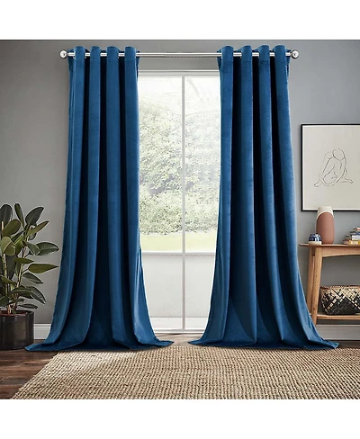 Heavyweight Velvet Grommet Curtain Panels (Set of 2